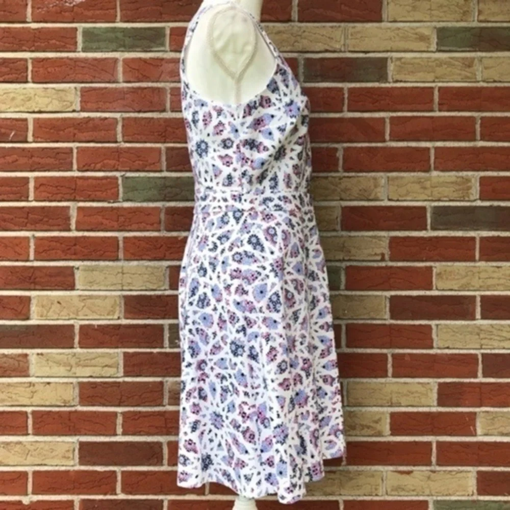CeCe Mosaic NWT Cutout White Blue Fit & Flare Dress 👗
